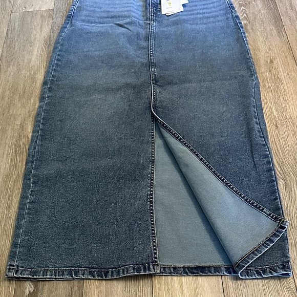 CALVIN KLEIN JEANS | High Rise Blue Denim Maxi Skirt - Picture 3 of 12